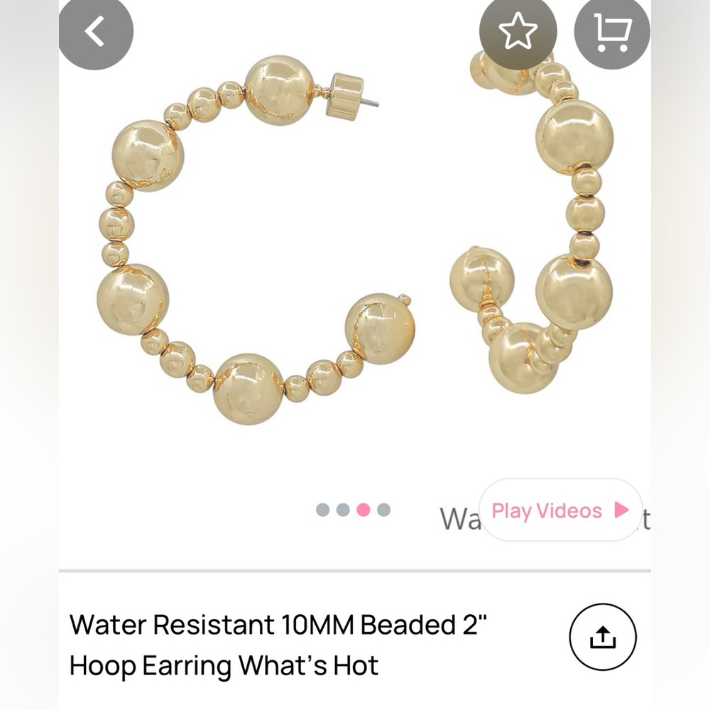 What’s Hot: Elegant Gold and Pearl Hoop Earrings - Water Resistant - NWT